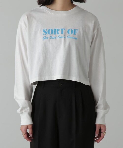 FREE'S MART（フリーズマート）の「◆フロッキープリントロングＴシャツ（Tシャツ/カットソー・レディース・ホワイト/ホワイト系その他/ベージュ系その他/ベージュ・FREE）」の9枚目の写真