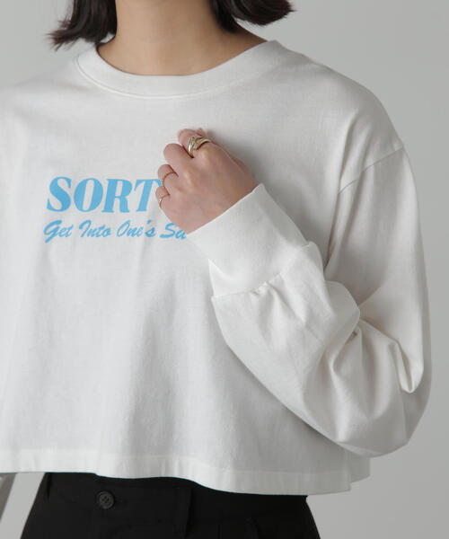 FREE'S MART（フリーズマート）の「◆フロッキープリントロングＴシャツ（Tシャツ/カットソー・レディース・ホワイト/ホワイト系その他/ベージュ系その他/ベージュ・FREE）」の12枚目の写真