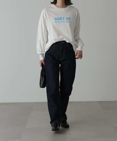 FREE'S MART（フリーズマート）の「◆フロッキープリントロングＴシャツ（Tシャツ/カットソー・レディース・ホワイト/ホワイト系その他/ベージュ系その他/ベージュ・FREE）」の18枚目の写真