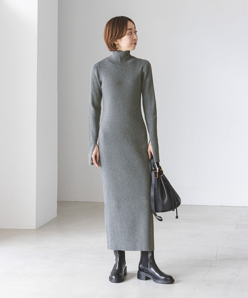 Noble（ノーブル）の「《追加》ナロータイトスリットニットワンピース 2（ワンピース・レディース・ブラック/チャコールグレー・36/38）」の9枚目の写真