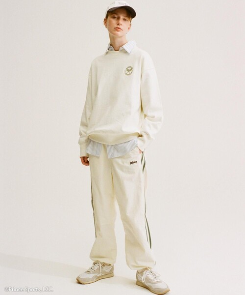 OFF-WHITE フリース テリース スウェット monkey time＞ テリー フリース カットオフ クルーネック スウェット