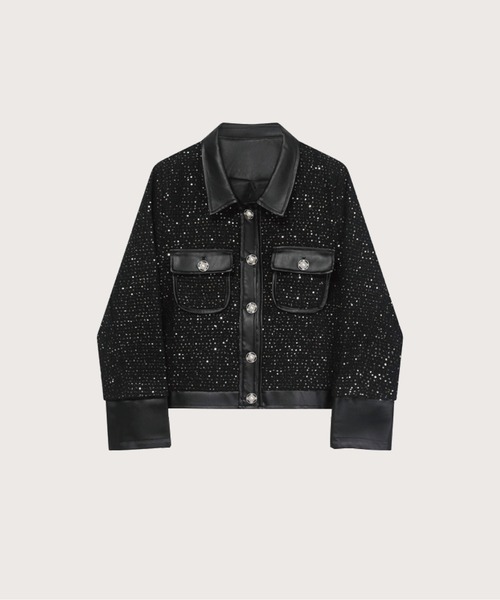 LA POMME petit ハートモチーフPUレザージャケット ラポミ プチ LA