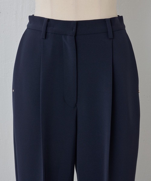 BEARDSLEY(ビアズリー)の「《LIVETART》ダブルクロスタックパンツ(スラックス・レディース・ネイビー/ブラック・FREE)」の14枚目の写真