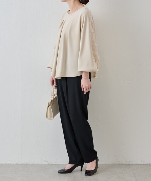 BEARDSLEY(ビアズリー)の「《LIVETART》ダブルクロスタックパンツ(スラックス・レディース・ネイビー/ブラック・FREE)」の12枚目の写真