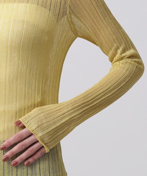 GALLEST（ギャレスト）の「針抜きシアーリブニット（Tシャツ/カットソー・レディース・グリーン/ライトイエロー系/ホワイト系/ブラック・38）」の17枚目の写真