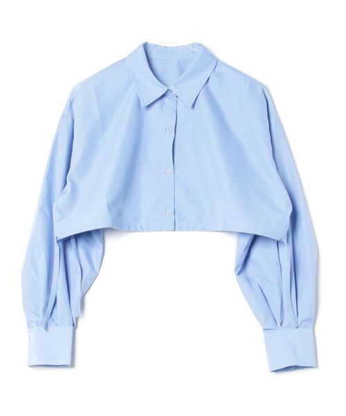 Per sist ence（パーシエンス）の「ブロードドロストクロップドシャツ（シャツ/ブラウス・レディース・オフホワイト/グレー/ブルー/ブラック・FREE）」の4枚目の写真