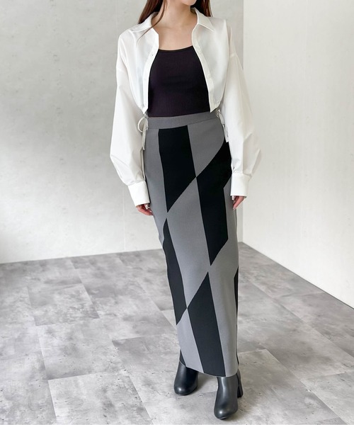 Per sist ence（パーシエンス）の「ブロードドロストクロップドシャツ（シャツ/ブラウス・レディース・オフホワイト/グレー/ブルー/ブラック・FREE）」の12枚目の写真