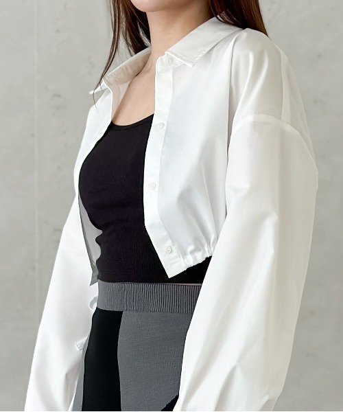 Per sist ence（パーシエンス）の「ブロードドロストクロップドシャツ（シャツ/ブラウス・レディース・オフホワイト/グレー/ブルー/ブラック・FREE）」の14枚目の写真