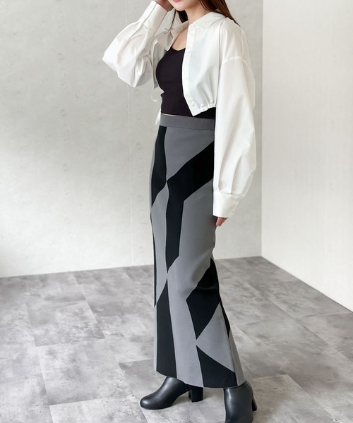 Per sist ence（パーシエンス）の「ブロードドロストクロップドシャツ（シャツ/ブラウス・レディース・オフホワイト/グレー/ブルー/ブラック・FREE）」の15枚目の写真