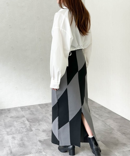 Per sist ence（パーシエンス）の「ブロードドロストクロップドシャツ（シャツ/ブラウス・レディース・オフホワイト/グレー/ブルー/ブラック・FREE）」の17枚目の写真