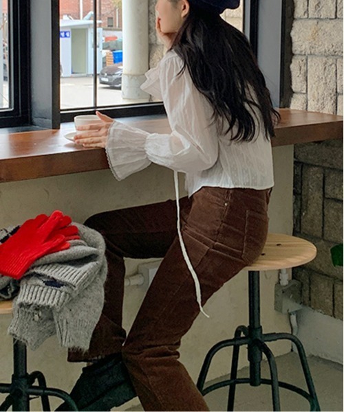 by muni:r（バイ ムニール）の「ピュアパンチングレースブラウス（シャツ/ブラウス・レディース・ブラック/ホワイト・FREE）」の8枚目の写真