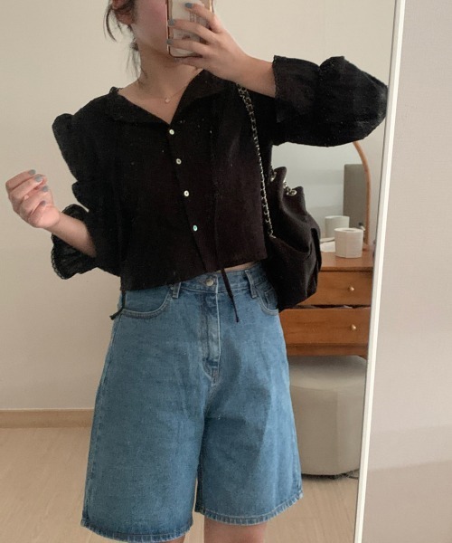 by muni:r（バイ ムニール）の「ピュアパンチングレースブラウス（シャツ/ブラウス・レディース・ブラック/ホワイト・FREE）」の12枚目の写真