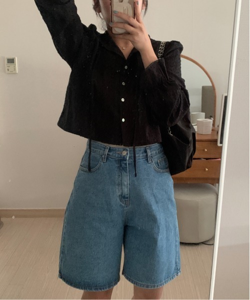 by muni:r（バイ ムニール）の「ピュアパンチングレースブラウス（シャツ/ブラウス・レディース・ブラック/ホワイト・FREE）」の14枚目の写真