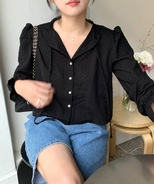 by muni:r（バイ ムニール）の「ピュアパンチングレースブラウス（シャツ/ブラウス・レディース・ブラック/ホワイト・FREE）」の16枚目の写真