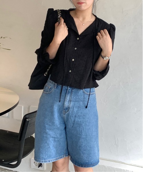 by muni:r（バイ ムニール）の「ピュアパンチングレースブラウス（シャツ/ブラウス・レディース・ブラック/ホワイト・FREE）」の19枚目の写真