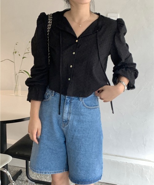 by muni:r（バイ ムニール）の「ピュアパンチングレースブラウス（シャツ/ブラウス・レディース・ブラック/ホワイト・FREE）」の22枚目の写真