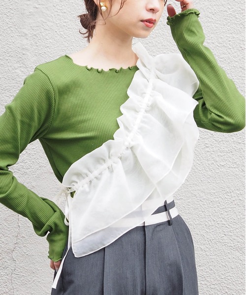 tiptop（ティップトップ）の「【選べる2タイプ】フリル付け衿ベルト（付け襟・レディース・オフホワイト/ブラック/ホワイト系その他/ブラック系その他・FREE）」の2枚目の写真