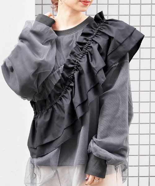 tiptop（ティップトップ）の「【選べる2タイプ】フリル付け衿ベルト（付け襟・レディース・オフホワイト/ブラック/ホワイト系その他/ブラック系その他・FREE）」の3枚目の写真