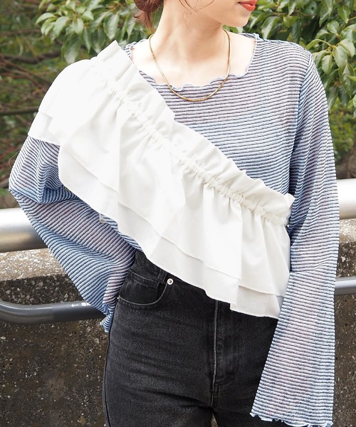 tiptop（ティップトップ）の「【選べる2タイプ】フリル付け衿ベルト（付け襟・レディース・オフホワイト/ブラック/ホワイト系その他/ブラック系その他・FREE）」の7枚目の写真