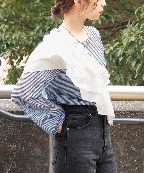 tiptop（ティップトップ）の「【選べる2タイプ】フリル付け衿ベルト（付け襟・レディース・オフホワイト/ブラック/ホワイト系その他/ブラック系その他・FREE）」の9枚目の写真