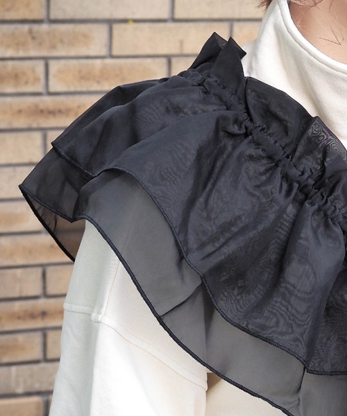 tiptop（ティップトップ）の「【選べる2タイプ】フリル付け衿ベルト（付け襟・レディース・オフホワイト/ブラック/ホワイト系その他/ブラック系その他・FREE）」の11枚目の写真