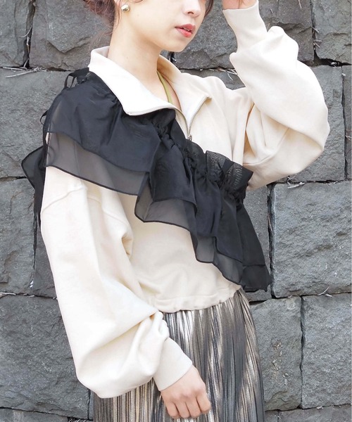 tiptop（ティップトップ）の「【選べる2タイプ】フリル付け衿ベルト（付け襟・レディース・オフホワイト/ブラック/ホワイト系その他/ブラック系その他・FREE）」の18枚目の写真