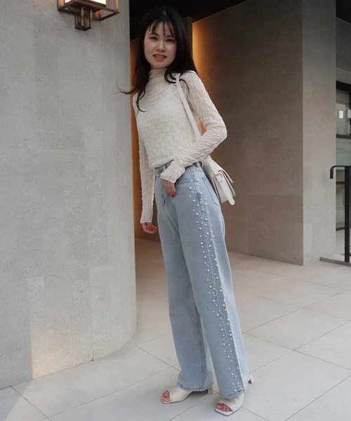 CORNERS（コーナーズ）の「サイドパールデニムパンツ（デニムパンツ・レディース・ブルー・S/M/L/XL）」の7枚目の写真