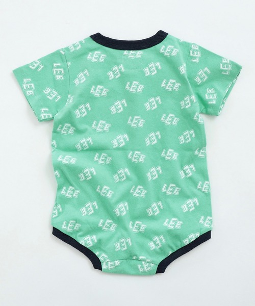 Lee（リー）の「Lee/リー【80cm】ベビー Leeロゴ 総プリント ショートスリーブロンパース（ロンパース・キッズ・ホワイト/ミント・80）」の4枚目の写真