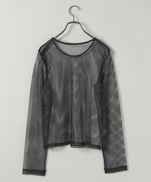 JEANASIS(ジーナシス)の「ハクメッシュLS TEE/112817(Tシャツ/カットソー・レディース・ホワイト/ブラック・FREE)」の3枚目の写真