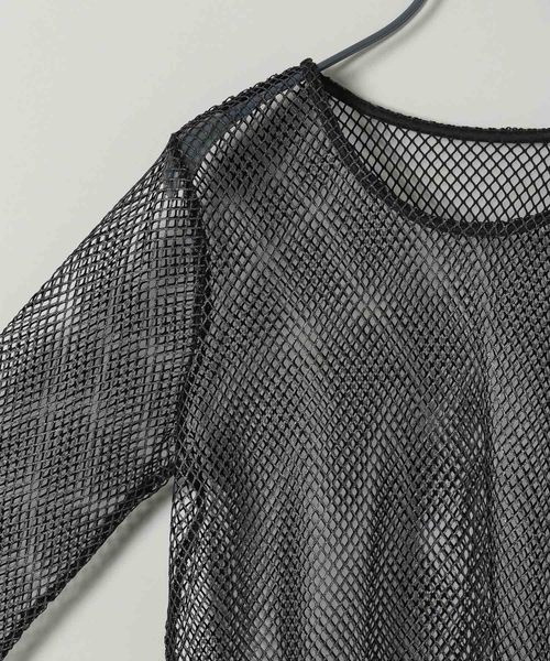 JEANASIS(ジーナシス)の「ハクメッシュLS TEE/112817(Tシャツ/カットソー・レディース・ホワイト/ブラック・FREE)」の5枚目の写真