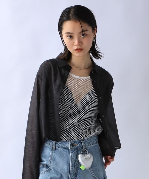 JEANASIS(ジーナシス)の「ハクメッシュLS TEE/112817(Tシャツ/カットソー・レディース・ホワイト/ブラック・FREE)」の19枚目の写真