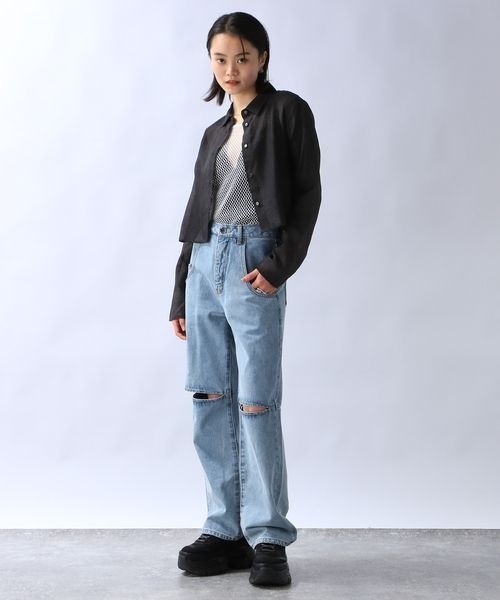 JEANASIS(ジーナシス)の「ハクメッシュLS TEE/112817(Tシャツ/カットソー・レディース・ホワイト/ブラック・FREE)」の20枚目の写真