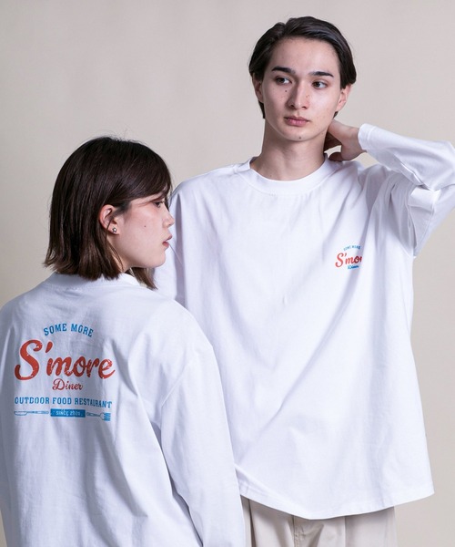 S'more(スモア)の「s'more diner long sleeve T-shirt ( スモアダイナーロングスリーブTシャツ )(Tシャツ/カットソー・レディース・ブラウン/ベージュ/ホワイト・X-LARGE/LARGE/MEDIUM/SMALL)」の2枚目の写真