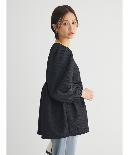 ELENCARE DUE（エレンカーレデュエ）の「・ELENCARE　DUE　フクレジャカードブラウス（シャツ/ブラウス・レディース・グレイッシュベージュ/アイボリー/ブラック/サックスブルー・FREE）」の9枚目の写真