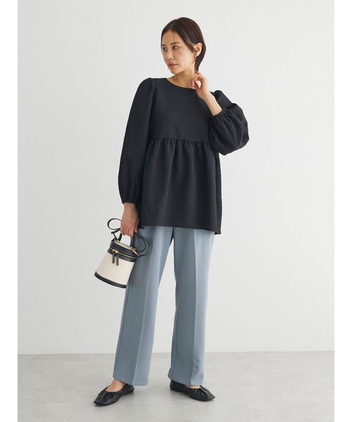 ELENCARE DUE（エレンカーレデュエ）の「・ELENCARE　DUE　フクレジャカードブラウス（シャツ/ブラウス・レディース・グレイッシュベージュ/アイボリー/ブラック/サックスブルー・FREE）」の5枚目の写真