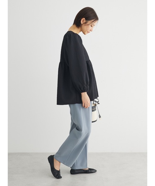 ELENCARE DUE（エレンカーレデュエ）の「・ELENCARE　DUE　フクレジャカードブラウス（シャツ/ブラウス・レディース・グレイッシュベージュ/アイボリー/ブラック/サックスブルー・FREE）」の6枚目の写真