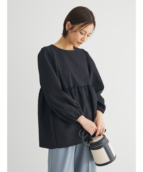 ELENCARE DUE（エレンカーレデュエ）の「・ELENCARE　DUE　フクレジャカードブラウス（シャツ/ブラウス・レディース・グレイッシュベージュ/アイボリー/ブラック/サックスブルー・FREE）」の8枚目の写真