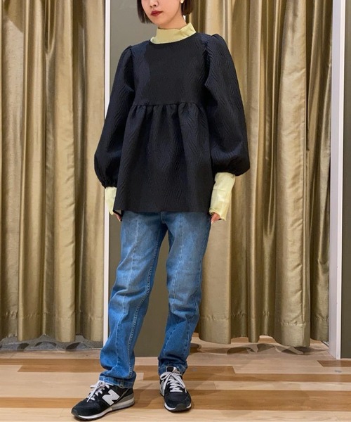 ELENCARE DUE（エレンカーレデュエ）の「・ELENCARE　DUE　フクレジャカードブラウス（シャツ/ブラウス・レディース・グレイッシュベージュ/アイボリー/ブラック/サックスブルー・FREE）」の16枚目の写真