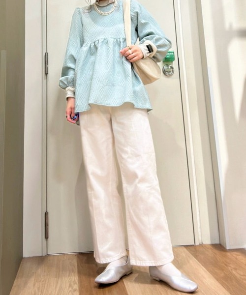 ELENCARE DUE（エレンカーレデュエ）の「・ELENCARE　DUE　フクレジャカードブラウス（シャツ/ブラウス・レディース・グレイッシュベージュ/アイボリー/ブラック/サックスブルー・FREE）」の19枚目の写真