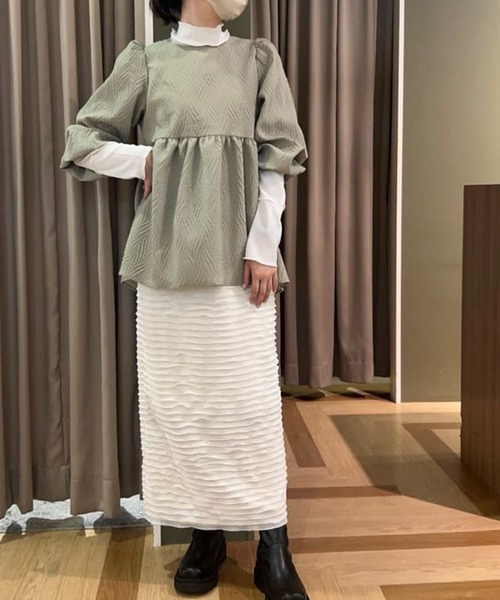 ELENCARE DUE（エレンカーレデュエ）の「・ELENCARE　DUE　フクレジャカードブラウス（シャツ/ブラウス・レディース・グレイッシュベージュ/アイボリー/ブラック/サックスブルー・FREE）」の14枚目の写真