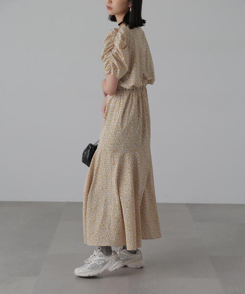 FREE'S MART（フリーズマート）の「◇【3サイズ展開XS-M】ボリュームスリーブマーメイドワンピ―ス【低身長サイズ有】（ワンピース・レディース・イエロー系その他/パープル系その他/ホワイト系その他/ブラック系その他・MEDIUM/SMALL/X-SMALL）」の8枚目の写真