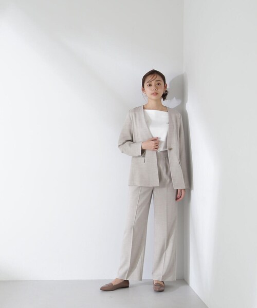 NATURAL BEAUTY BASIC(ナチュラルビューティーベーシック)の「◇シャークスキンノーブル SETUP ノーカラージャケット(ノーカラージャケット・レディース・ブラウン系その他/ベージュ系その他・SMALL/MEDIUM)」の16枚目の写真