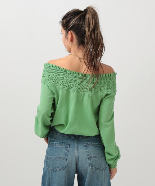 BAYFLOW(ベイフロー)の「オフショルブラウス(シャツ/ブラウス・レディース・グリーン/ブラック/オフホワイト・FREE)」の14枚目の写真