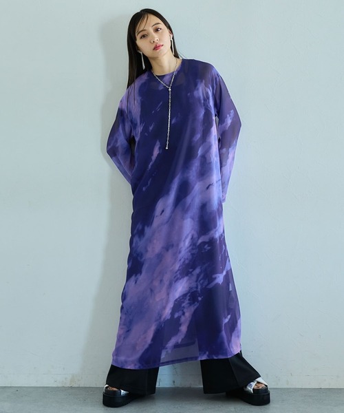 HARE（ハレ）の「シアーマーブルガラワンピース(HARE