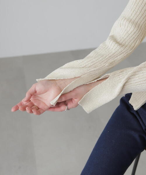 FREE'S MART（フリーズマート）の「◆襟付きダブルジップリブニットカーディガン（ニット/セーター・レディース・ブラック/ブルー/ホワイト・FREE）」の9枚目の写真