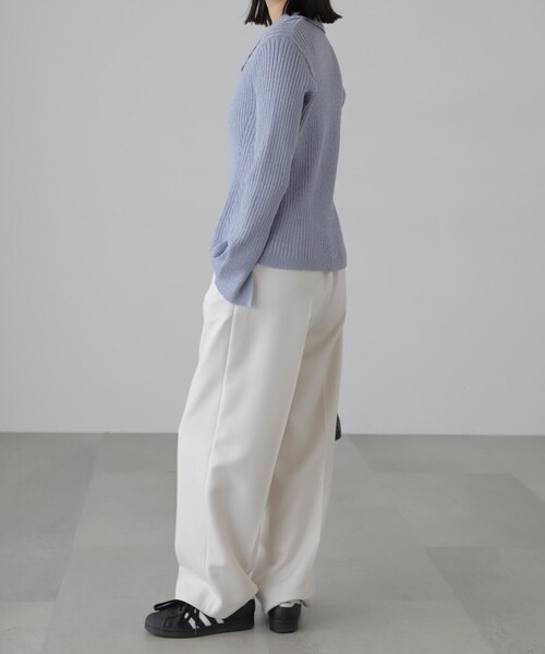 FREE'S MART（フリーズマート）の「◆襟付きダブルジップリブニットカーディガン（ニット/セーター・レディース・ブラック/ブルー/ホワイト・FREE）」の21枚目の写真