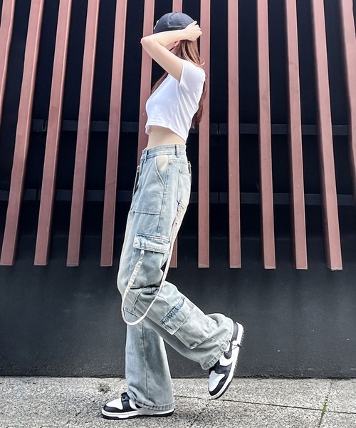 00s Luv Maison フレア パラシュート カーゴパンツ Y2K ガール