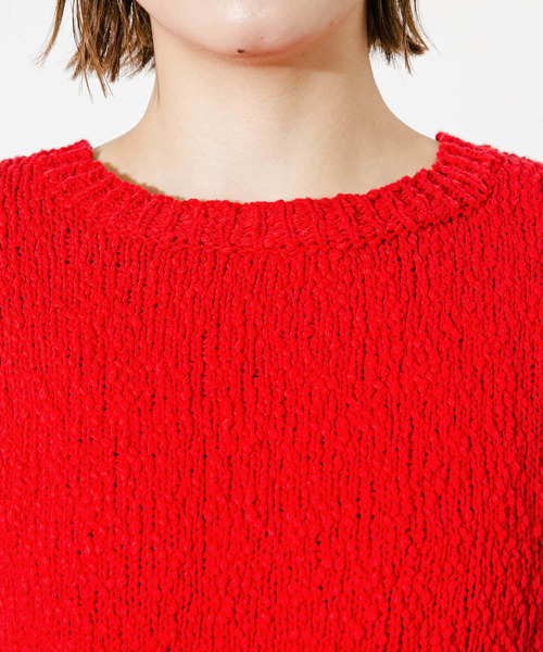 KBF（ケイビーエフ）の「ブークレニットベスト（ニット/セーター・レディース・ブラック/アイボリー/レッド・ONE）」の16枚目の写真