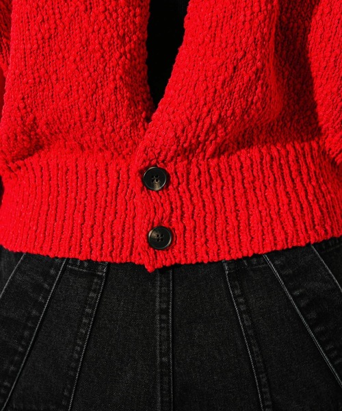 KBF（ケイビーエフ）の「ブークレニットベスト（ニット/セーター・レディース・ブラック/アイボリー/レッド・ONE）」の13枚目の写真