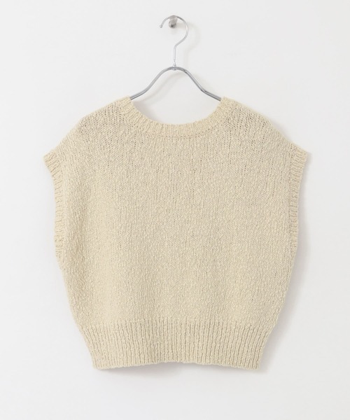 KBF（ケイビーエフ）の「ブークレニットベスト（ニット/セーター・レディース・ブラック/アイボリー/レッド・ONE）」の12枚目の写真